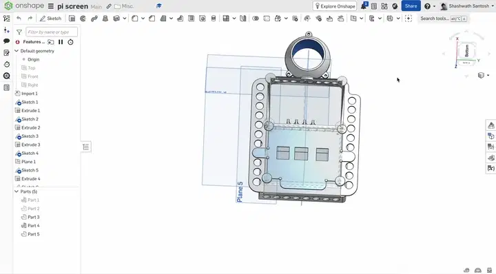 3D CAD animated model of the custom Gemma Translator handheld physical enclosure